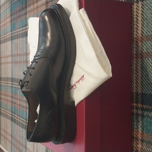 Salvatore Ferragamo Men's Dark Brown Leather Dress Shoes - Picture 11 of 16